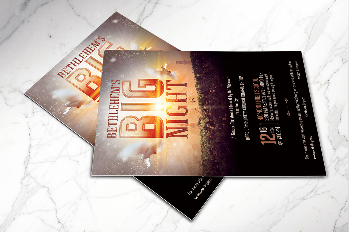 Bethlehem Christmas Play Flyer PSD, a Flyer Template by Godserv Designs (Photo 4 of 8)