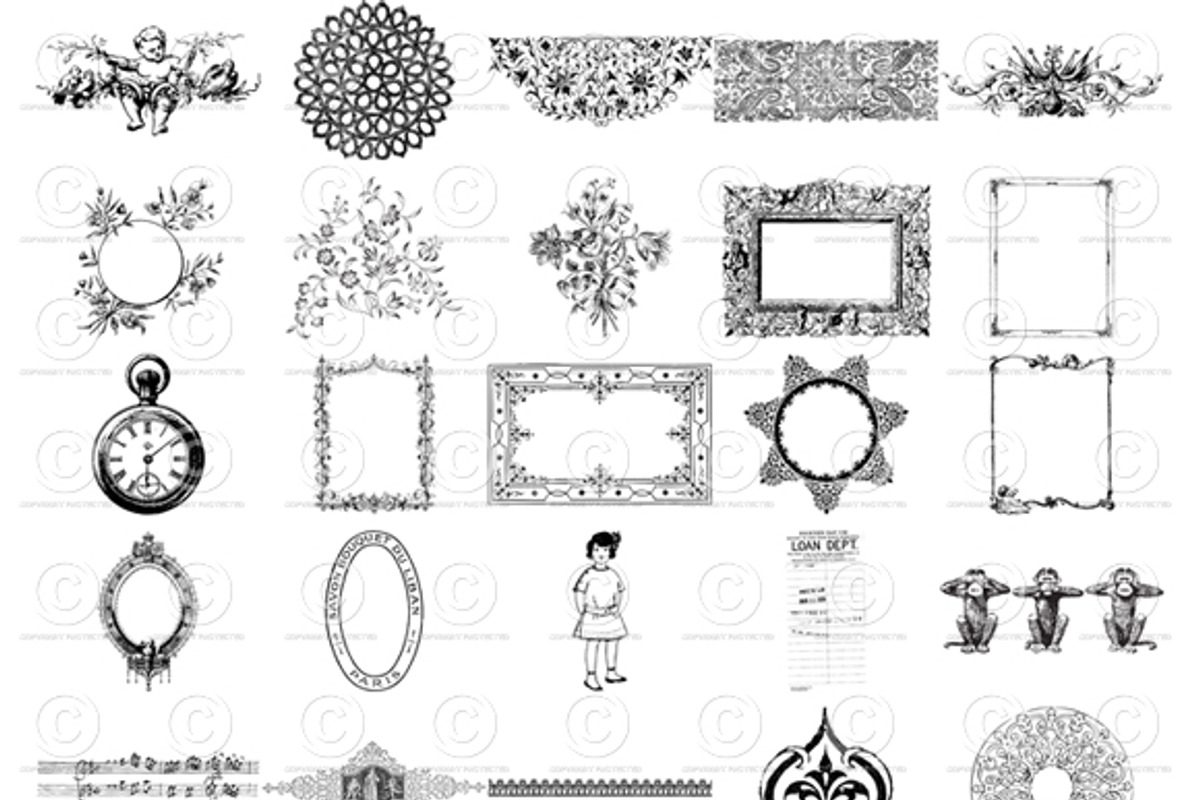40 Antique Junk Ephemera Brushes, a Brush Add-On by Jodie Lee Studio (Photo 2 of 2)