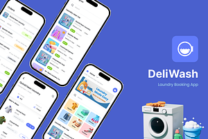 Laundry Booking App | DeliWash, an UI Kit Template by Opus LabWorks