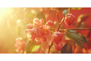 Peach blossom blooms on branches, a Nature Photo by Lermont51