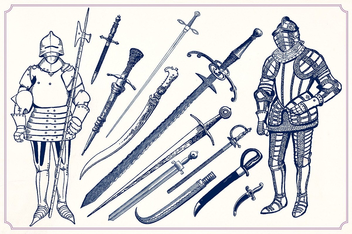 Vintage sword and armor illustration, a Technology Illustration by Mr Vintage (Photo 4 of 13)