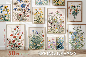 Dreamy floral posters