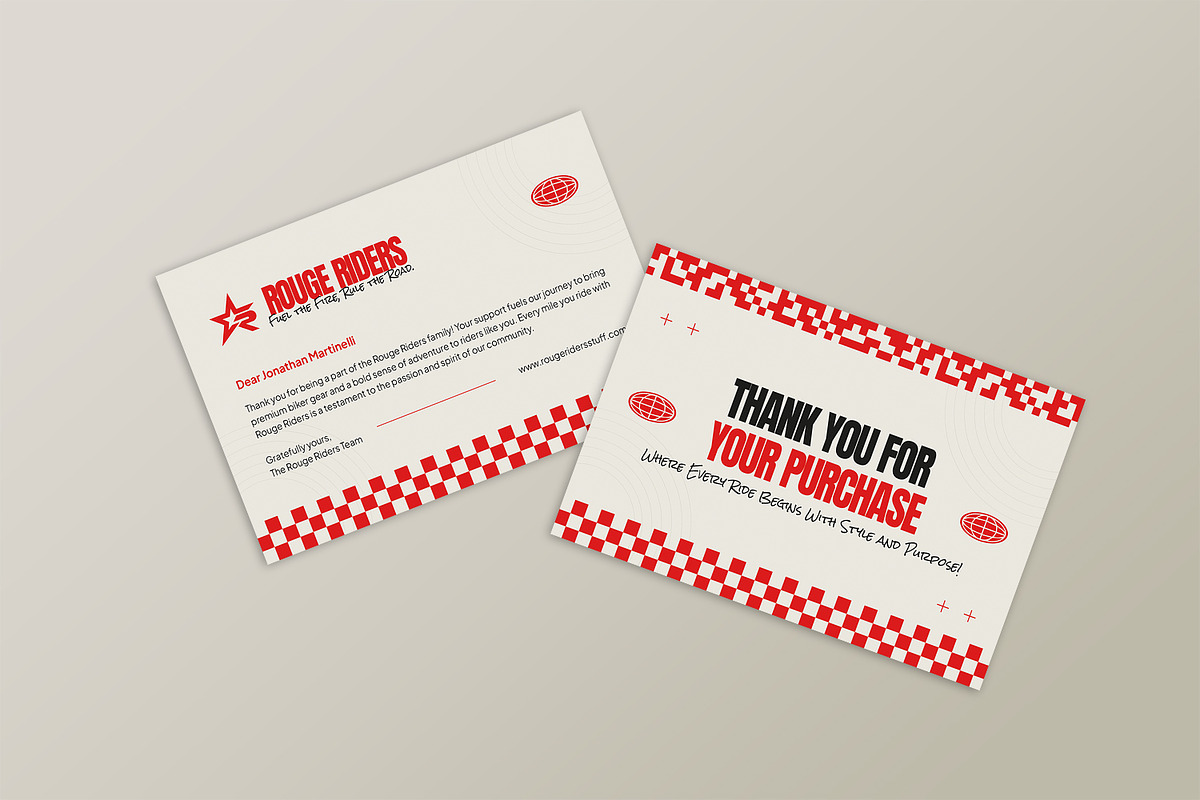 Rouge Riders - Thank You Card, a Print Template by StreaksideStd (Photo 3 of 3)