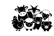 Cute Farm Animal Silhouette Bundle, an Illustration by hafijul (Thumbnail 21 of 51)