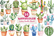 Cactus Doodle Sublimation Clipart, an Illustration by CreationArt (Thumbnail 1 of 5)