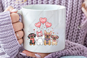 Valentine Dachshund Dogs Sublimation, an Illustration by CraftArtStudio (Thumbnail 2 of 4)