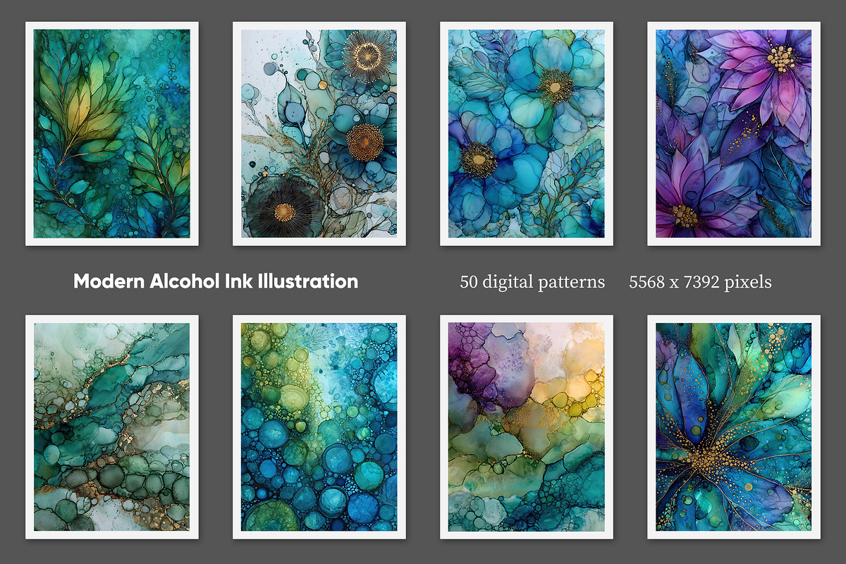 Modern Alcohol Ink Illustration, a Decorative Illustration by Housui Patterns (Photo 8 of 9)