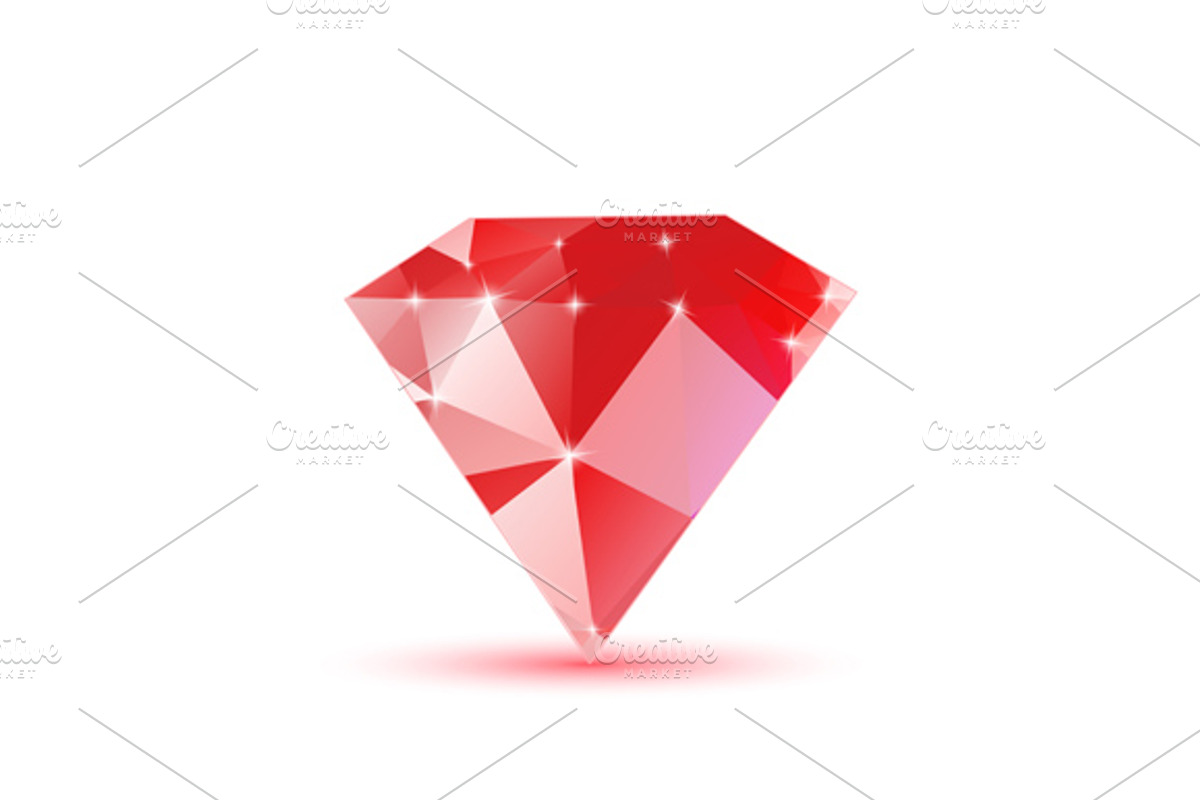 Diamond red triangular