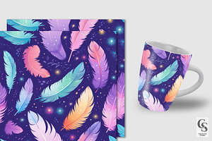 Pastel Feathers & Stars Patterns