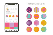 Color Palette + 12 Instagram covers, an Outline Icon by Akwadesign (Thumbnail 3 of 4)