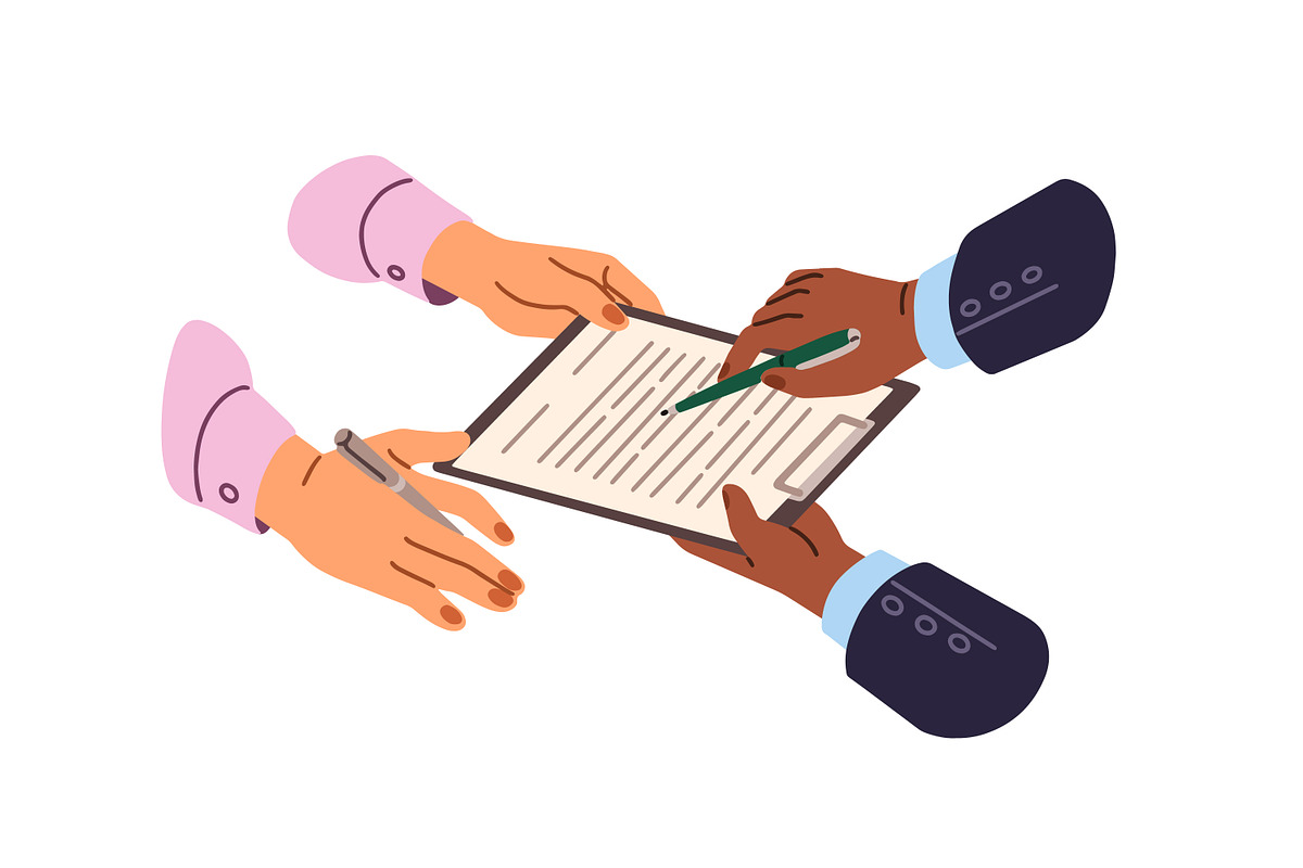 Signing of formal documents set, a Work Illustration by PaperTrident (Photo 3 of 7)
