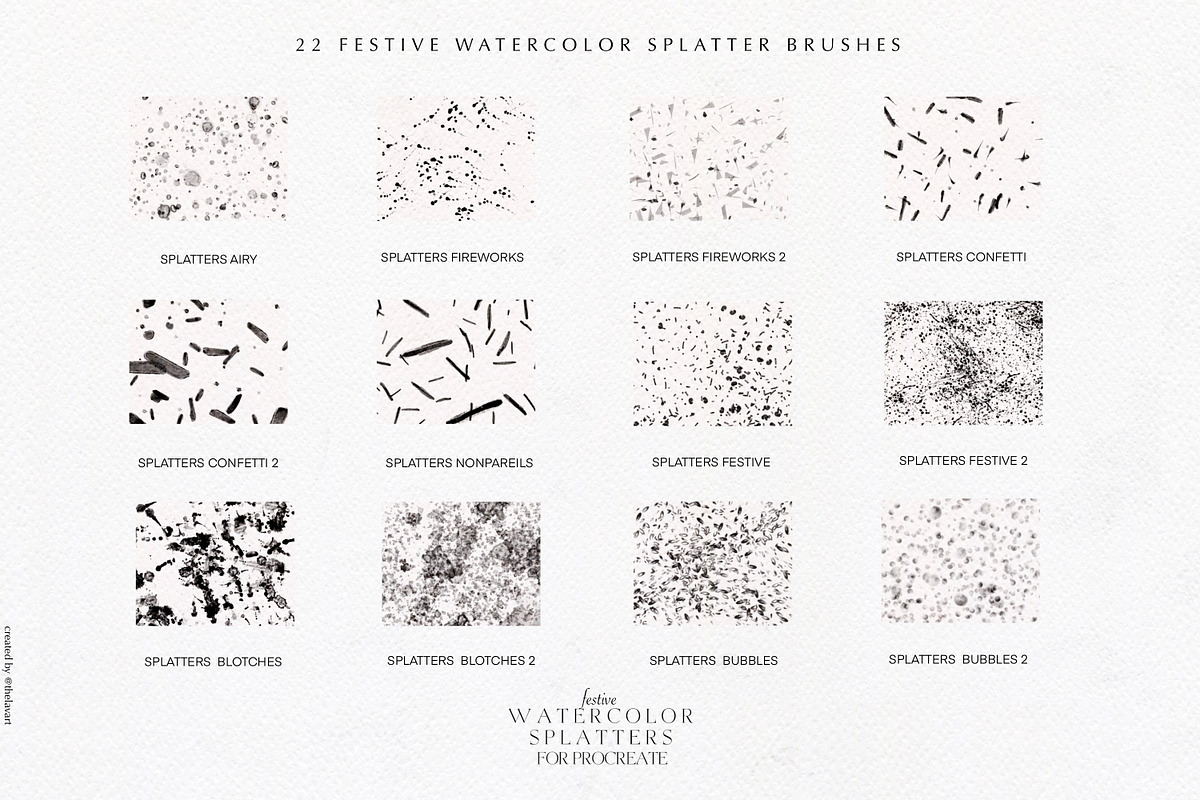 Festive Splatter Box for Procreate, a Brush Add-On by Liquid Amethyst Art (Photo 4 of 10)