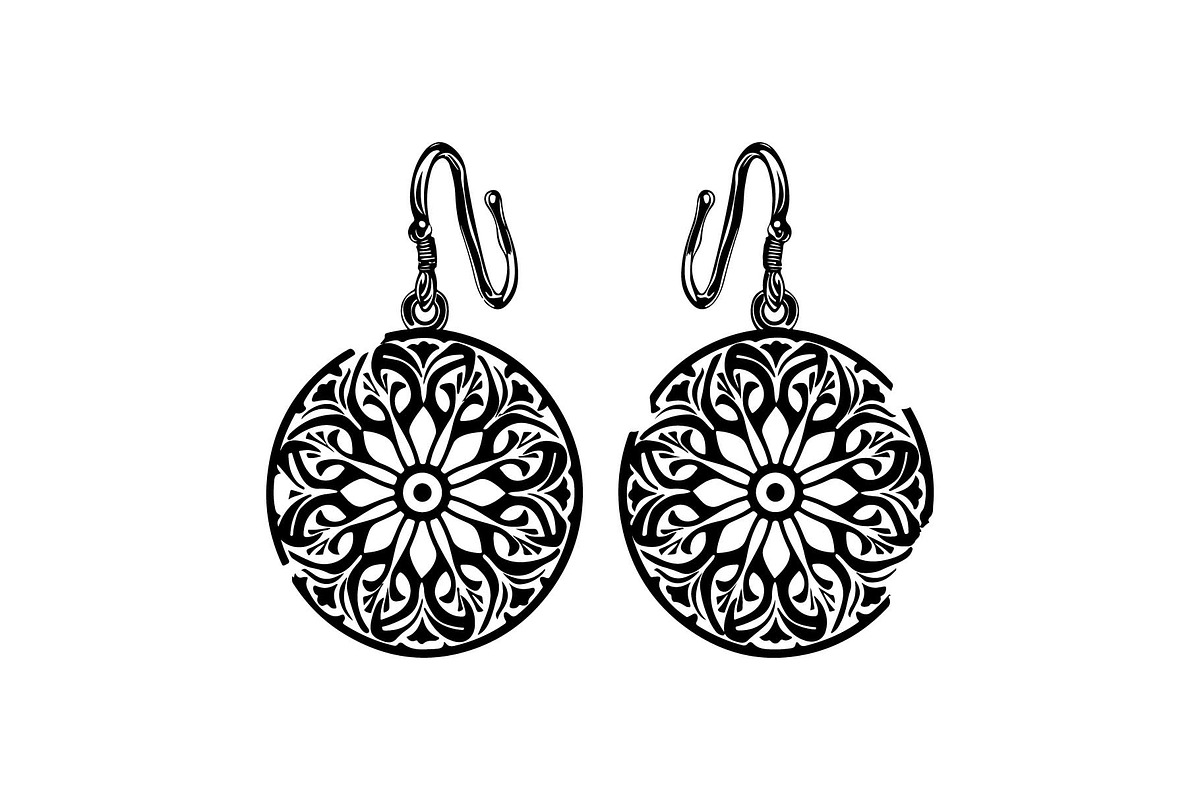 Teardrop Filigree Earrings SVG, an Object Graphic by jahid234 (Photo 11 of 13)