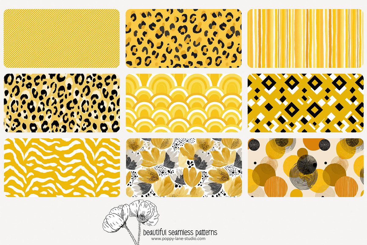 80 yellow geometric seamless pattern, a Pattern Graphic by Poppy Lane Studio (Photo 2 of 11)