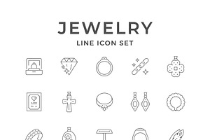 Set line icons of jewelry, an Outline Icon by motorama