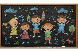 Chalk drawing on a blackboard, a School & Education Photo by Igor Tichonow