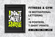 Gym & fitness lettering and posters, a Food Illustration by Akimo Mia (Thumbnail 1 of 11)
