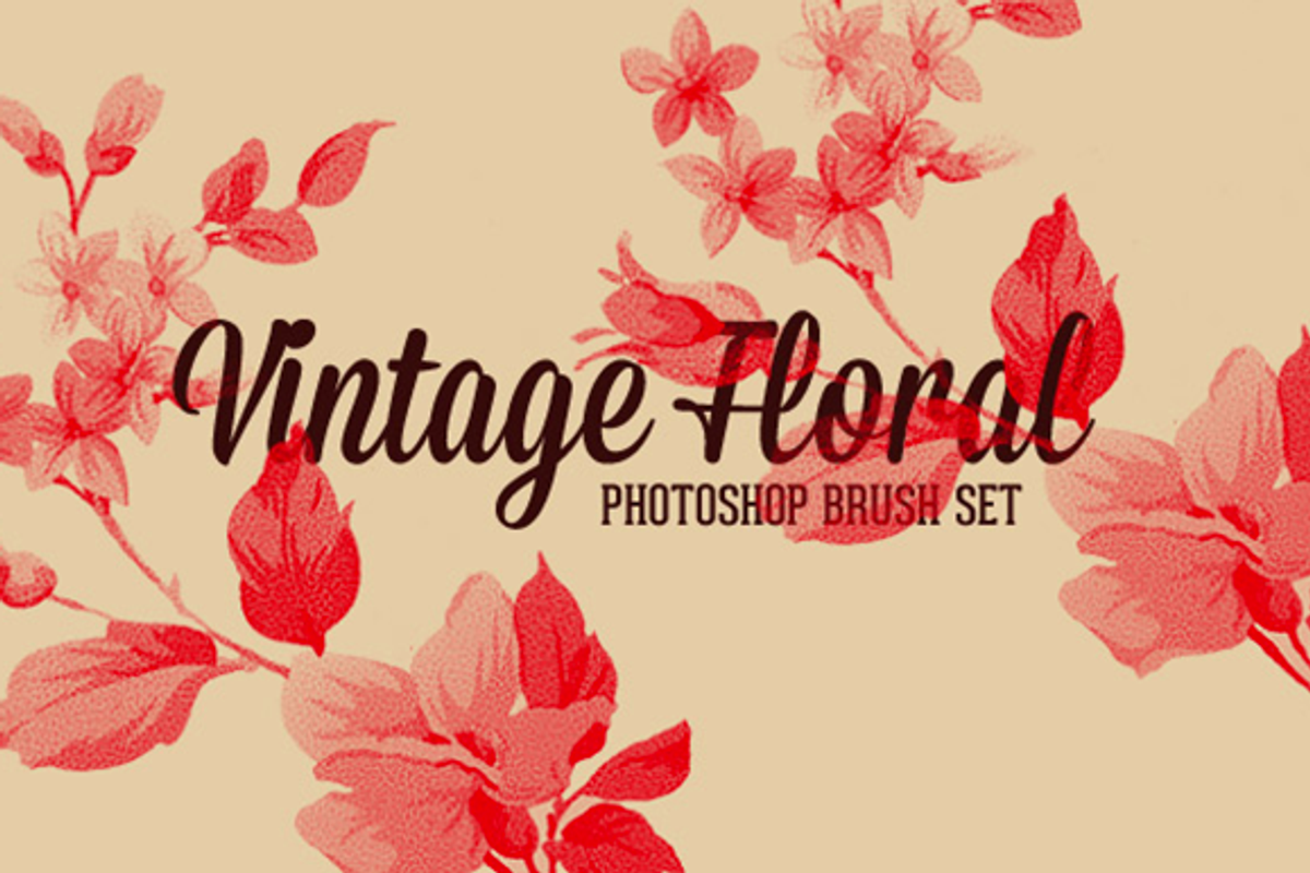 Vintage Floral Photoshop Brush Set, a Brush Add-On by Medialoot (Photo 1 of 5)