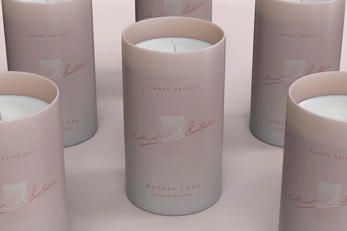 Set of Candles Mockup, an Advertising Mockup by skybluecreative (Photo 2 of 2)