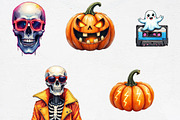Nostalgic 90s Halloween Clipart, an Illustration by CrexoraLab (Thumbnail 4 of 5)