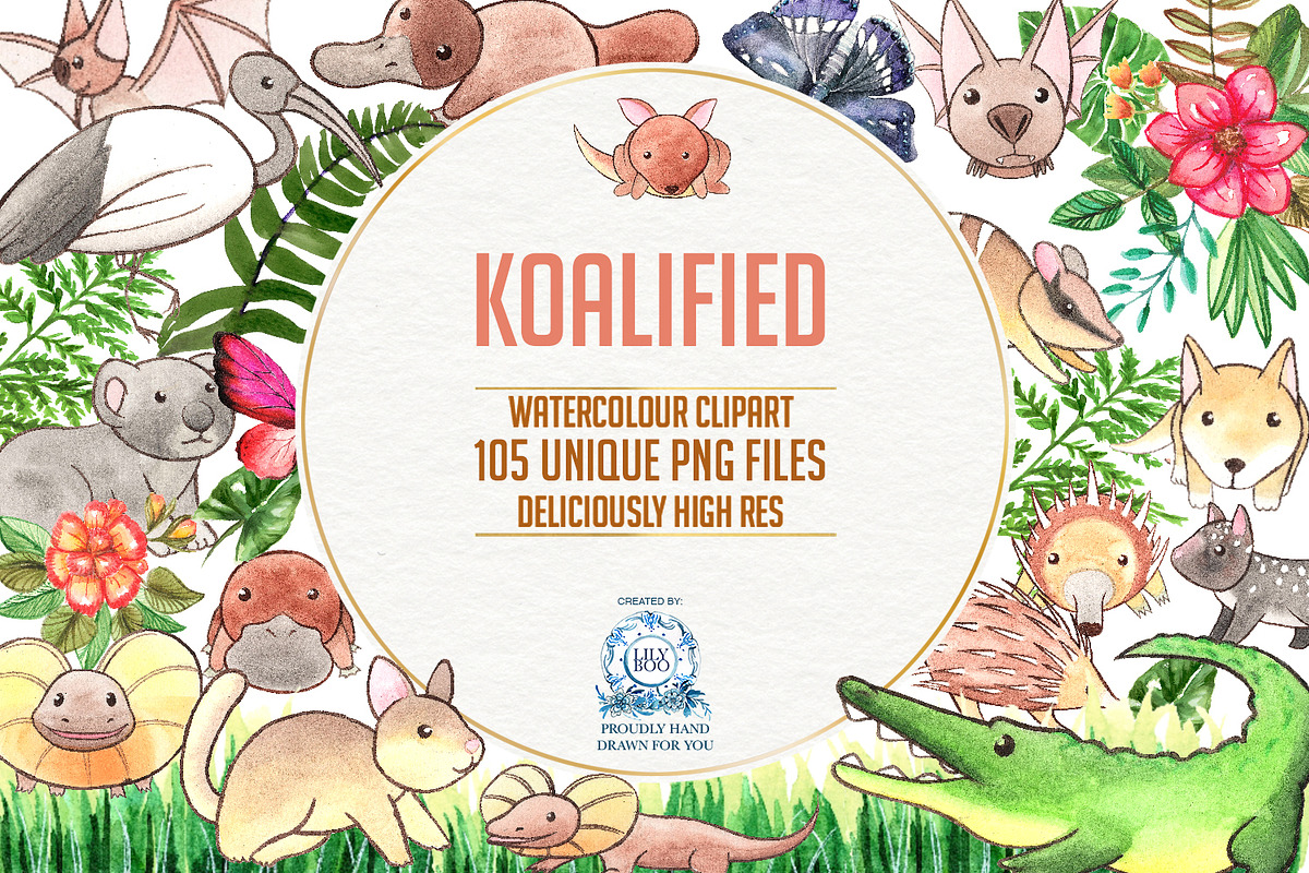 100+ Australian Animals Watercolour, an Animal Illustration by LilyBoo Clipart (Photo 1 of 5)