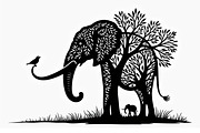 Silhouette of a Cute Elephant vector, an Illustration by Amazin_art (Thumbnail 17 of 21)