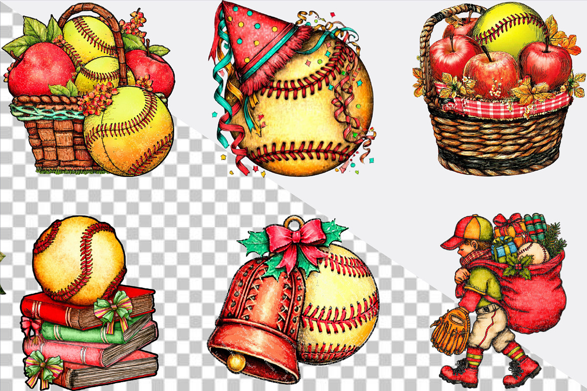 Softball Baseball Clipart Bundle., an Illustration by SVGArt (Photo 7 of 9)