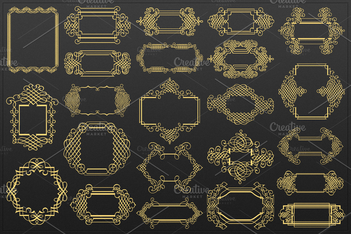 100 Calligraphic Vector Frames Set, a Decorative Illustration by Zver (Photo 3 of 6)
