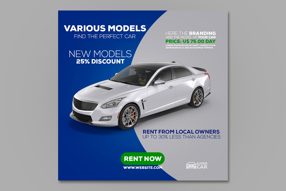 Instagram Posts Car Template, a Social Media Template by rogeriomarcos (Photo 4 of 10)