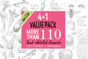4 IN 1 ORGANIC LOGO ELEMENTS, a Food Illustration by Friendly Label (Thumbnail 1 of 13)