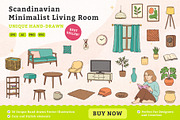 Scandinavian Minimalist Living Room, an Illustration by MEANDSTUDIO (Thumbnail 1 of 4)
