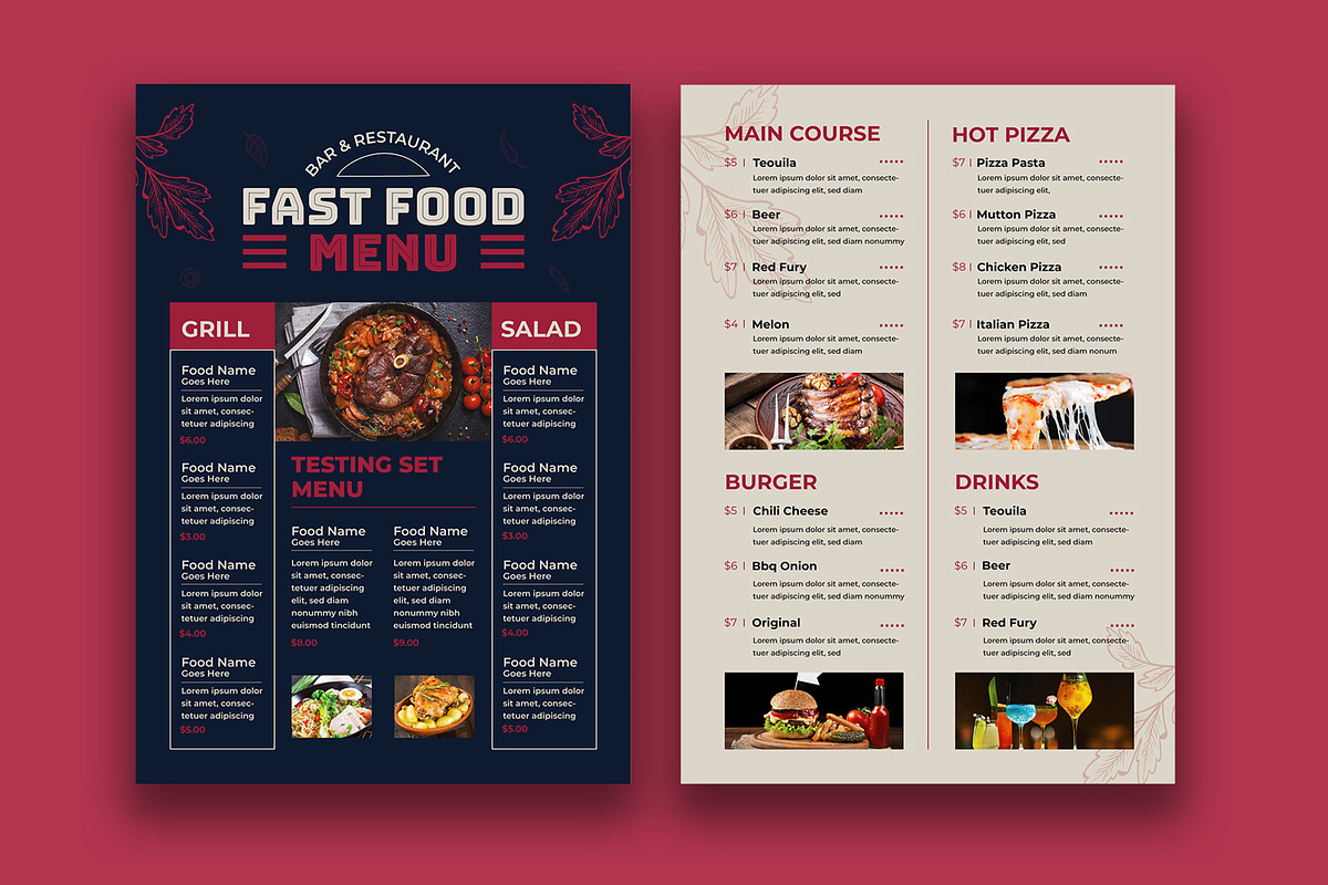 Fast Food Menu Layout