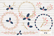 Modern Holly Clipart & Vectors, an Illustration by Amanda Ilkov (Thumbnail 1 of 5)
