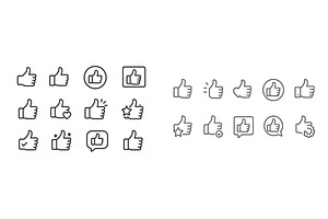 Collection of thumbs up icons in, an Illustration by ZinetroN