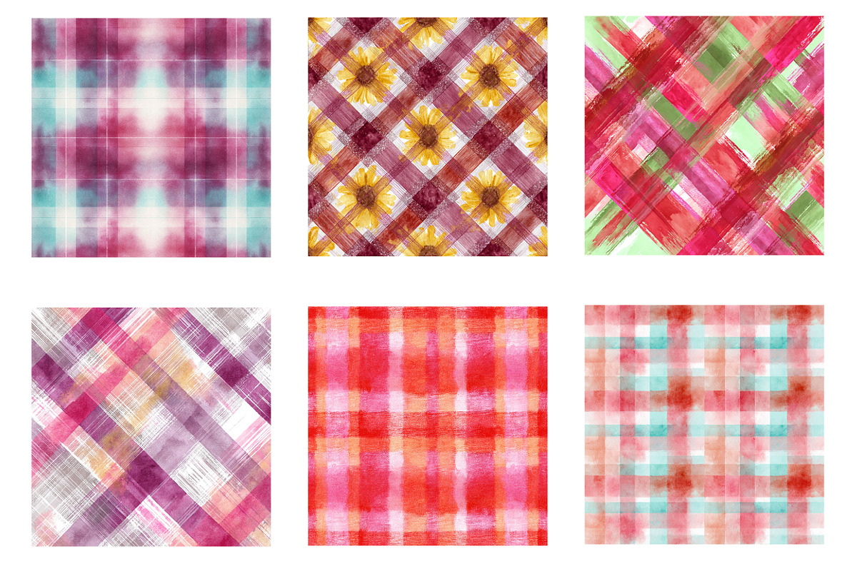 Gingham Plaid Digital Paper, an Illustration by Designworld (Photo 3 of 6)