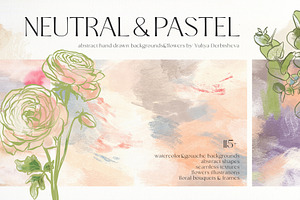 Neutral Pastel Background Flowers