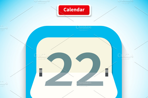 Calendar App Icon Flat Style Design