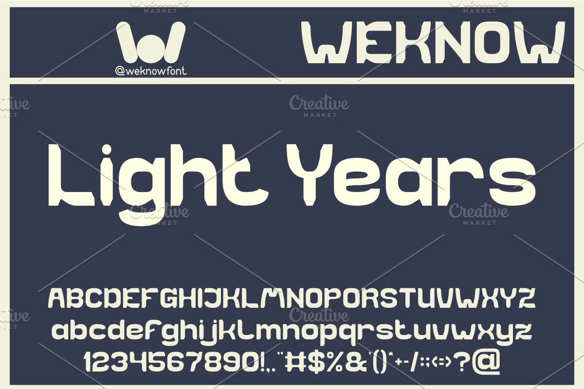 Light Years font, a Font by weknow (Photo 1 of 8)