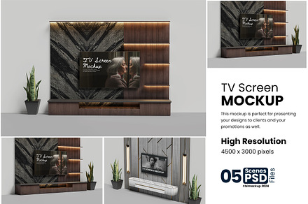 TV Screen Mockup, a Wearable Device Mockup by bimockup
