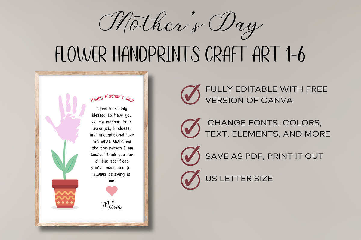 Mother's Day Flower Handprints Arts, a Templates & Theme by Adalin Shop (Photo 9 of 11)