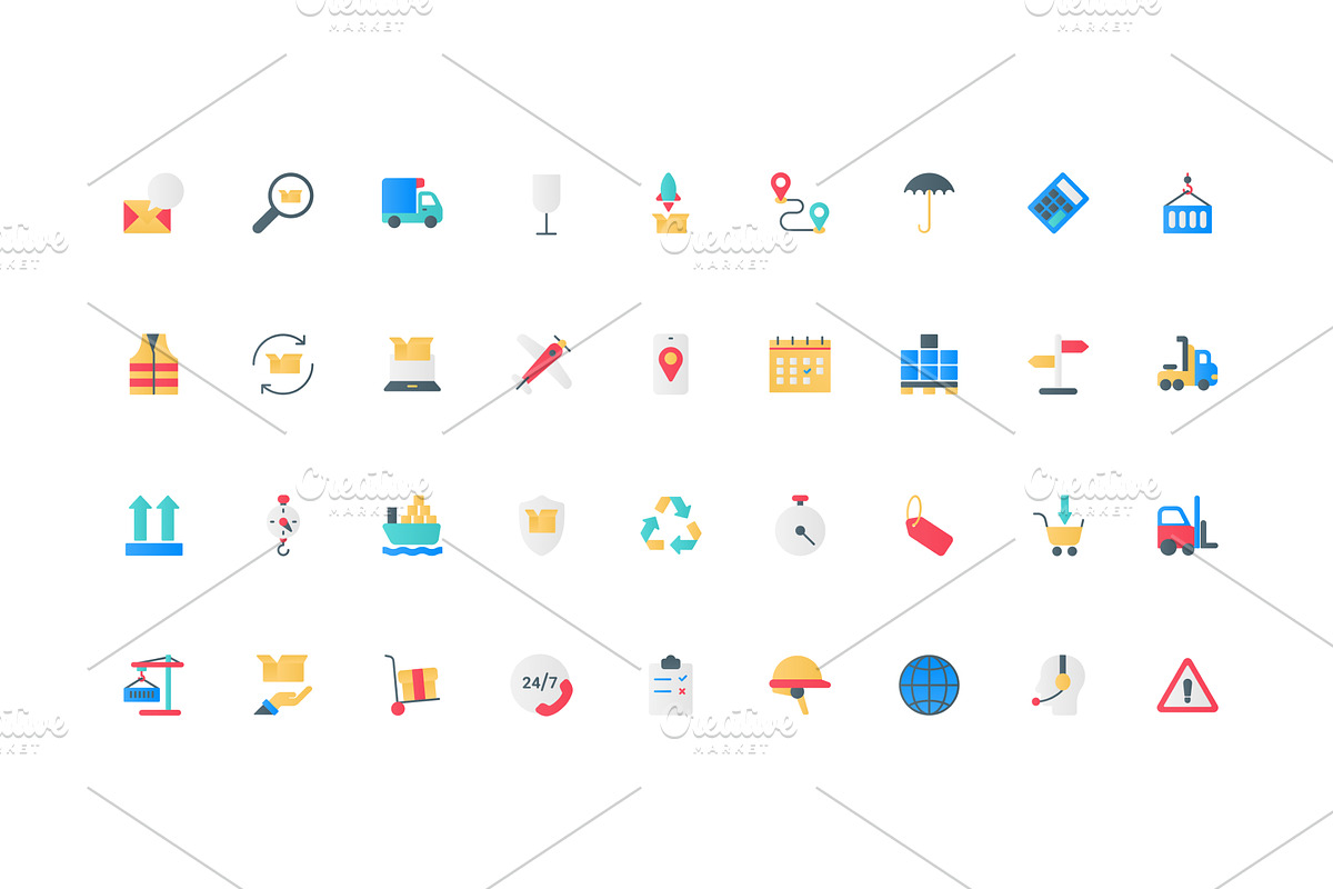 Freight transportation box icons, an Object Illustration by Lemberg Vector