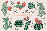 Succulents, a Pattern Graphic by Lidiebug (Thumbnail 1 of 5)
