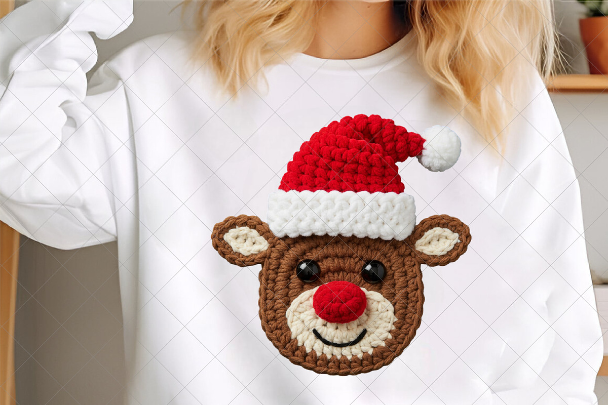 Crochet Rudolph Reindeer PNG, an Illustration by SinaCreation (Photo 6 of 7)