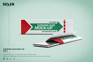 Chewing Gum Mock-up, an Advertising Mockup by Se٧enStudio