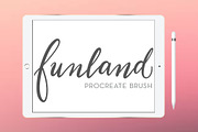 Funland procreate brush calligraphy, a Brush Add-On by chattypress (Thumbnail 1 of 3)