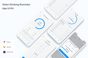 Water Drinking Reminder App UI Kit