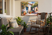 Mediterranean Orange House Art, a Background Graphic by Floraphoria (Thumbnail 5 of 10)