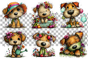 Golden Puppy Clipart Set, a Seasonal Illustration by Daily.Designs (Thumbnail 3 of 4)