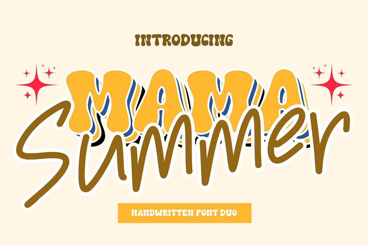 Mama Summer is a charming duo font, a Handwritten Font by Brown Cupple (Photo 1 of 7)