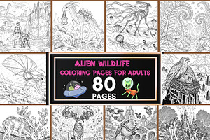 Alien Wildlife Coloring Pages Bundle